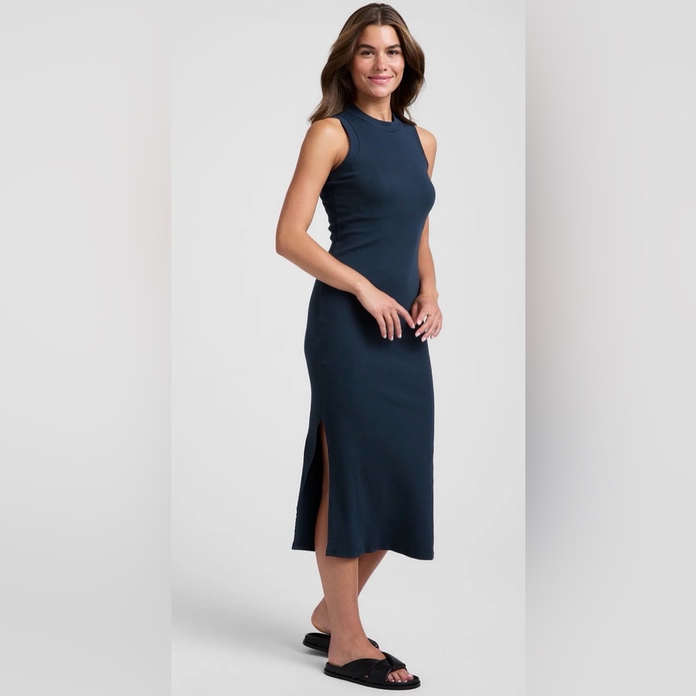 Beyond Yoga Navy Sleeveless Midi Tank Dress - Picture 2 of 3